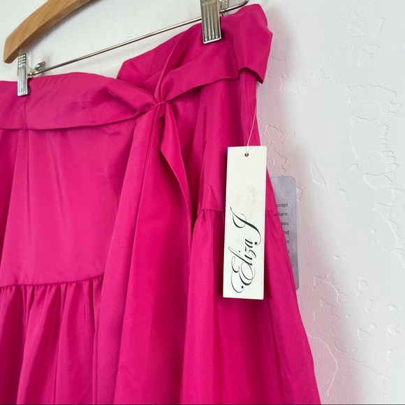 Eliza J Asymmetrical Ruffle Tie-Front Midi Skirt - Picture 9 of 14